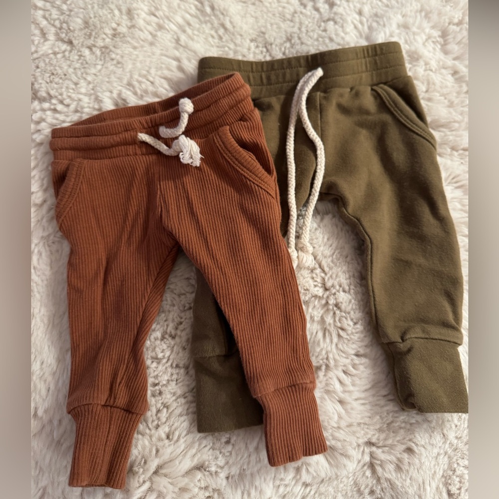 Kids Joggers Set - Rust and Olive